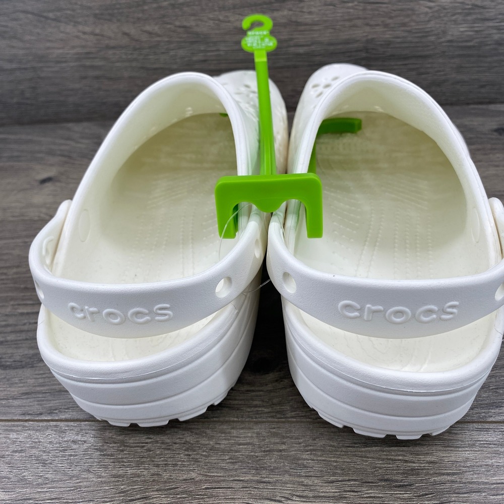 Crocs  Clog White Flower Cutout Slip On Men's Size 8 Women's 10 - Picture 4 of 10